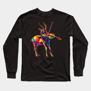 Gemsbok Playing Violin Long Sleeve T-Shirt